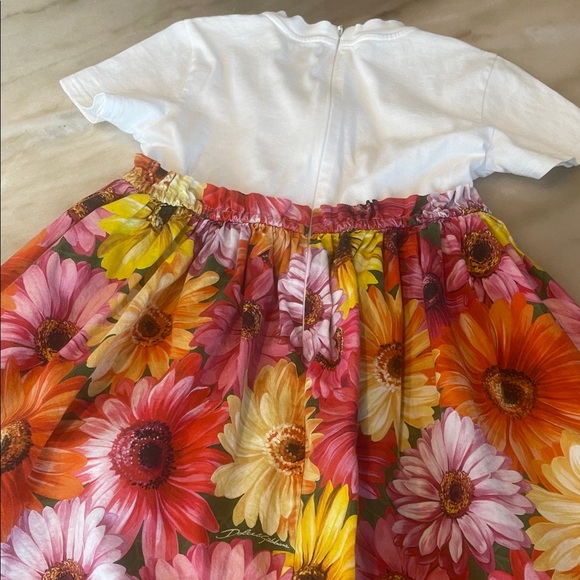 Dolce & Gabbana White and Multicolor Floral Kids Dress - Picture 6 of 6